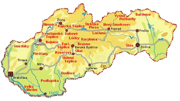 Mapa Lzn na Slovensku